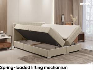 Boxspringbett Piaf Beige - Breite: 166 cm - H4