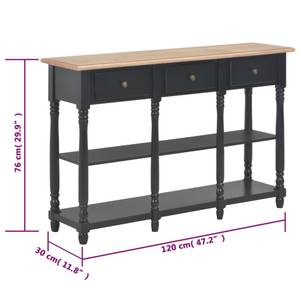 Konsolentisch 297422 Schwarz - Holzwerkstoff - Metall - 30 x 76 x 120 cm