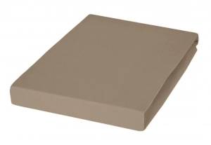 Topper Spannbetttuch Elastic Jersey Taupe - Breite: 100 cm