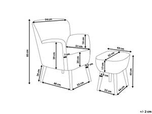 Fauteuil TUMBA Chêne clair - Blanc