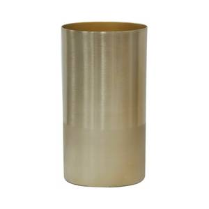 Rollenförmige Vase aus goldfarbenem Meta Metall - 13 x 23 x 13 cm