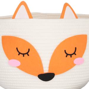 Corbeille de rangement enfants Renard Orange - Blanc - Textile - 35 x 26 x 35 cm