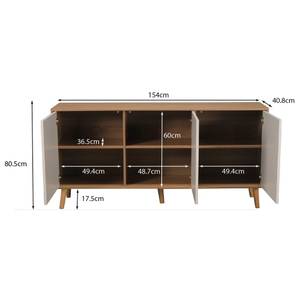 SIDEBOARD NORWAY Weiß - Holzwerkstoff - 41 x 81 x 154 cm