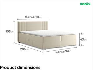 Boxspringbett Alba Beige - Breite: 180 cm - H3