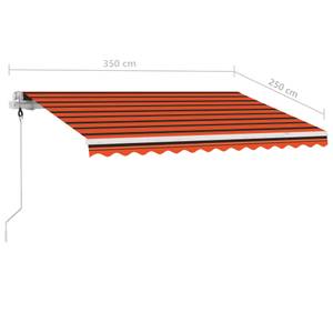 Auvent rétractable 3006546-2 Marron - Orange - Métal - 250 x 250 x 350 cm