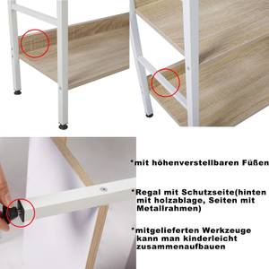 Standregal Milena Braun - Weiß - Holzwerkstoff - Metall - 60 x 126 x 28 cm