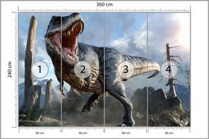 Fototapete DINOSAURIER Wolken Fels 3D 360 x 240 x 240 cm