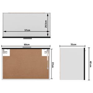 Hängeschrank 3016496-6 Schwarz - Grau - 60 x 40 cm