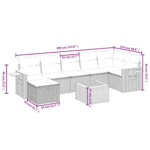 Gartensitzgruppe K2562(8-tlg) Schwarz - Massivholz - 69 x 62 x 62 cm