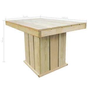 Gartentisch Braun - Massivholz - Holzart/Dekor - 110 x 74 x 110 cm