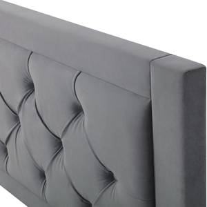 Polsterbett Juno Ⅱ Grau - Holzwerkstoff - Metall - Massivholz - Textil - Holzart/Dekor - 141 x 100 x 206 cm