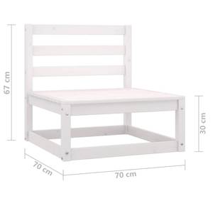 Ensemble de meubles de jardin Blanc - Bois massif - Bois/Imitation - 70 x 30 x 70 cm