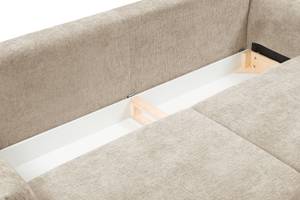 Samt Schlafsofa Gloria mit Bettkasten Beige