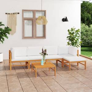 Salon de jardin (lot de 6) 3011651-6 Blanc - Bois manufacturé - Bois/Imitation - 63 x 30 x 63 cm