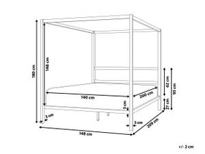 Himmelbett LESTARDS Weiß - Breite: 148 cm