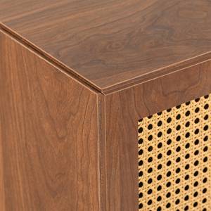 Sideboard Kommode Coeus Ⅲ Braun - Holzwerkstoff - Metall - Polyrattan - 40 x 76 x 130 cm