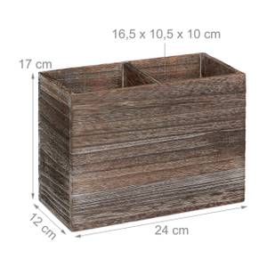 Utensilienhalter Küche Braun - Holzwerkstoff - 24 x 17 x 12 cm