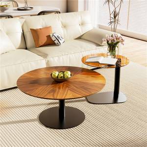 Lot de 2 Table Basse Vires Marron - Verre - 80 x 45 x 80 cm