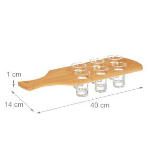 Schnapsbrett aus Bambus mit 6 Gläsern Braun - Bambus - Glas - 40 x 7 x 14 cm