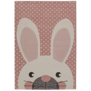 Tapis enfant "lapinou" Rose foncé - Textile - 120 x 170 cm