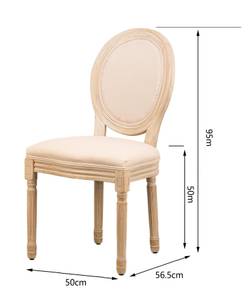 Lot de 2 chaises RICHELIEU Beige - Bois massif - 49 x 97 x 58 cm