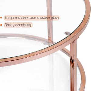 Table basse scandinave ronde verre Verre - 80 x 42 x 80 cm