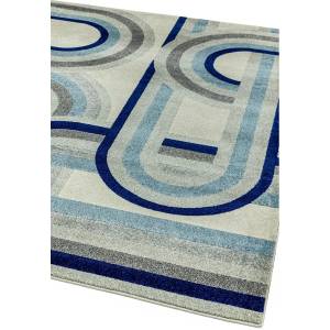 Tapis de salon style rétro AVON Bleu - 120 x 170 cm