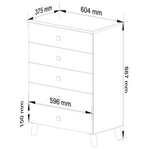 Commode MOBI Beige - Bois manufacturé - 60 x 89 x 37 cm