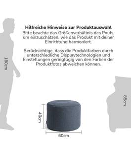 Pouf Hocker Sitzhocker Recycled Ø 60cm Nachtblau