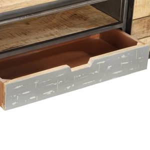 TV-Schrank 286533 Grau - Metall - Massivholz - Holzart/Dekor - 120 x 40 x 30 cm