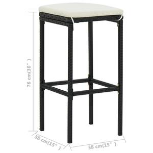 Bar-Set (3-teilig) 3011730-1 Schwarz - Metall - 61 x 106 x 61 cm