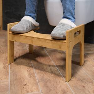 Tabouret de salle de bain Marron - Bambou - Matière plastique - 46 x 29 x 29 cm