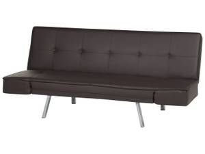 3-Sitzer Sofa BRISTOL Braun - Dunkelbraun - Silber - Tiefe: 93 cm