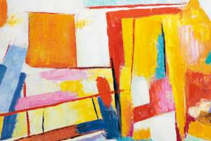 Tableau peint Colourful Illusion Bois massif - Textile - 120 x 80 x 4 cm
