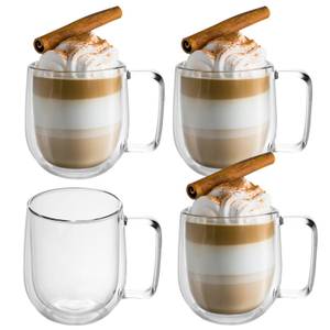 4x Thermo Glas Teeglas Kaffeeglas 220ml Glas - 12 x 22 x 25 cm