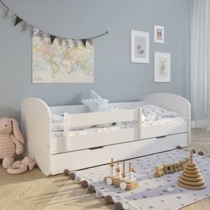 Kinderbett Henny mit Schublade Weiß - 80 x 180 cm