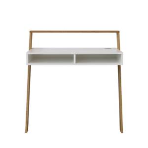 Table de bureau Memo Blanc - En partie en bois massif - 94 x 96 x 50 cm