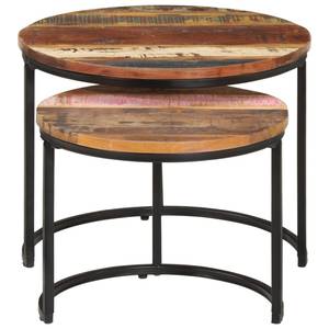 Table gigogne 338000 (lot de 2) Marron - Bois manufacturé - Bois massif - 50 x 40 x 50 cm