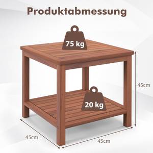 Gartentisch TI93736DE Braun - Holzwerkstoff - 45 x 45 x 45 cm