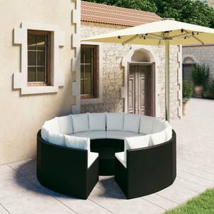 Garten-Lounge-Set Schwarz - Polyrattan - 68 x 30 x 68 cm