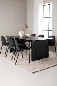 Essgruppe Vail 10 (7-teilig) Schwarz - Massivholz - 100 x 75 x 200 cm