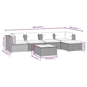 Garten-Lounge-Set (6-teilig) 3013632-8 Braun - Grün