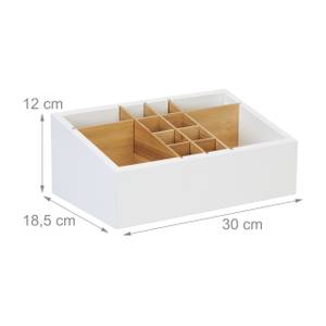 Schreibtisch Organizer 12 Fächer Braun - Weiß - Bambus - Holzwerkstoff - 30 x 12 x 19 cm