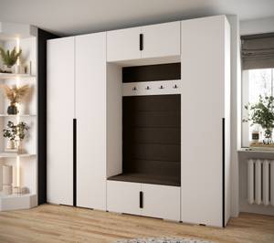 Garderobe Inova 1 Z8 Schwarz - Braun - Weiß - Schwarz