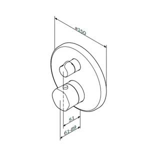 AM.PM Unterputz Duschthermostat Silber - Metall - 15 x 15 x 9 cm