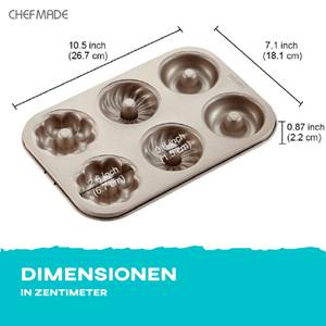CHEFMADE 6er Donutform 3 Motive Gold - Metall - 28 x 3 x 19 cm