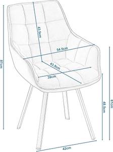 Esszimmerstuhl drehbar Aya(6er Set) Dunkelgrau - Grau - 6er Set