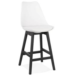 Tabouret De Bar CAMILA Noir - Blanc - Chêne foncé