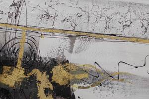 Tableau peint The Power of Will Gris - Bois massif - Textile - 60 x 60 x 4 cm