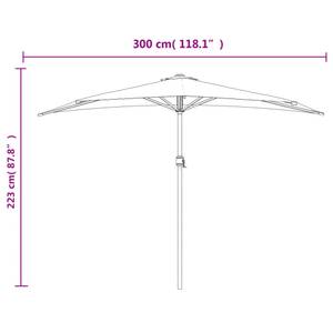 Parasol de balcon 3005106 Brun rouge - 155 x 223 x 300 cm